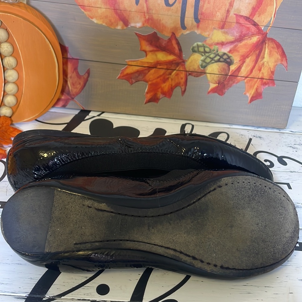 Tory Burch Black Caroline Leather Elastic Flats - image 6